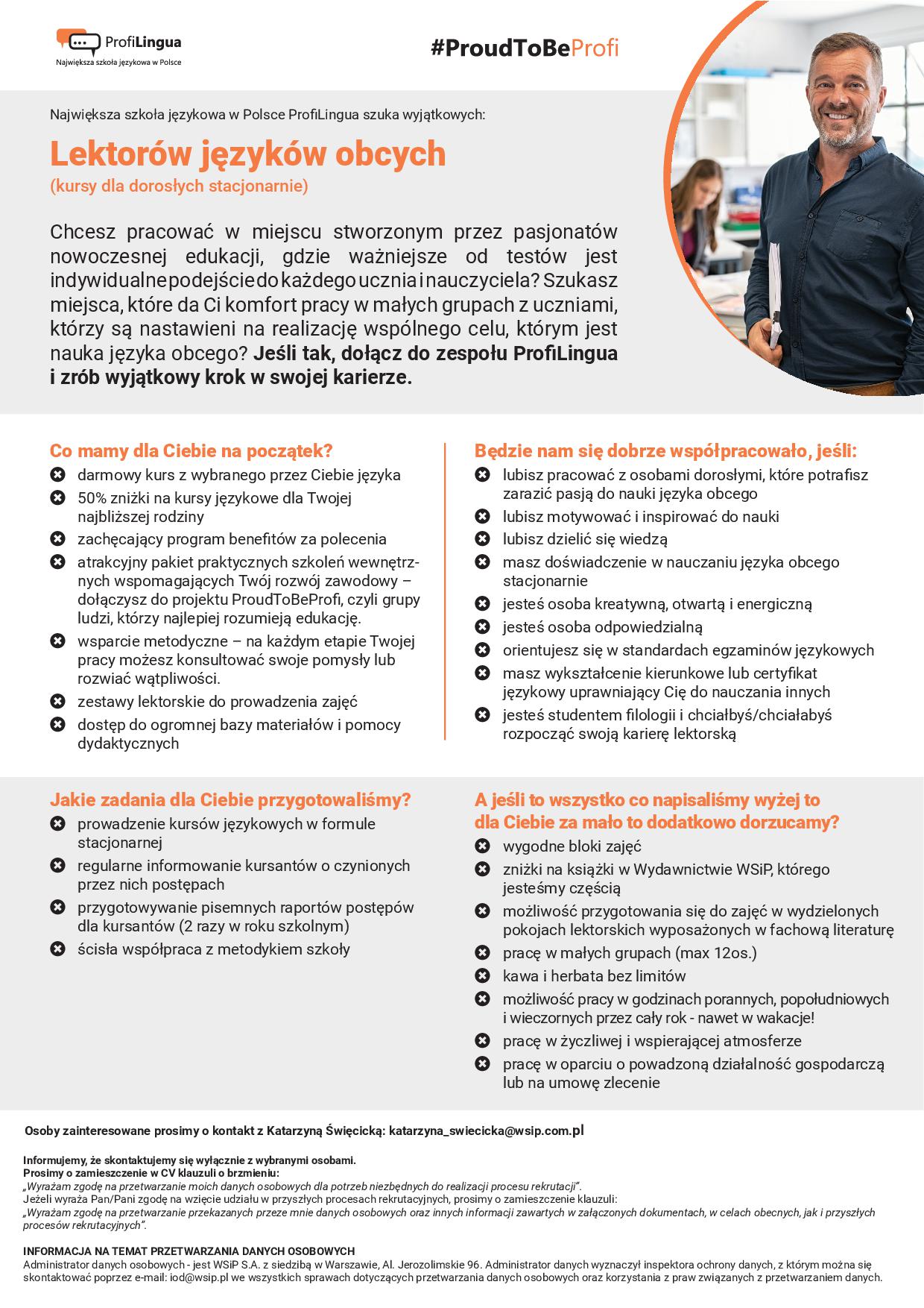 Oferta pracy lektor językow obcych kursy stacjonarnmie