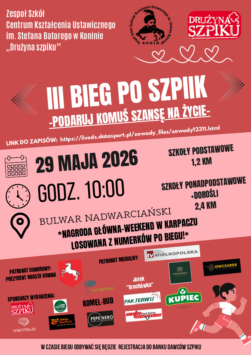 Plakat Zespoł Szkół Centrum Kształcenia Ustawicznego im. Stefana Batorego w Koninie Drużyna szpiku 8