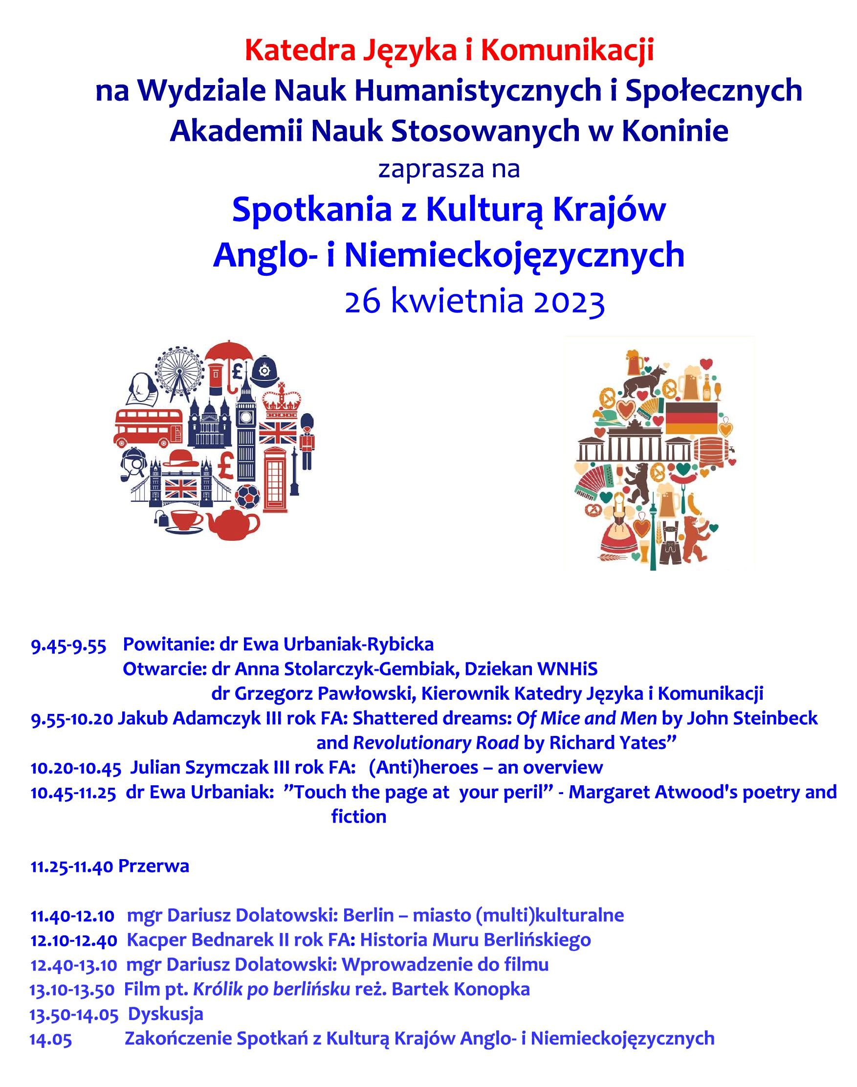 Spotkania z Kulturą Krajów Anglo i Niemieckojęzycznych 2023 1