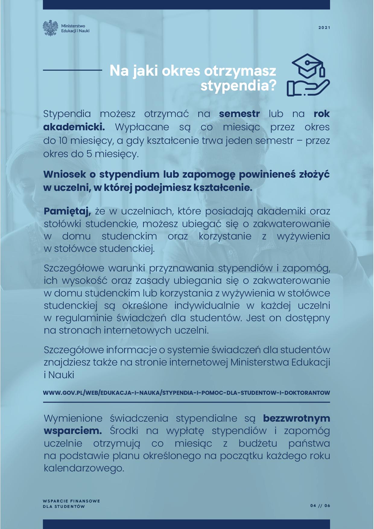 Wsparcie finansowe dla studentów informator MEiN 5155049 43585984