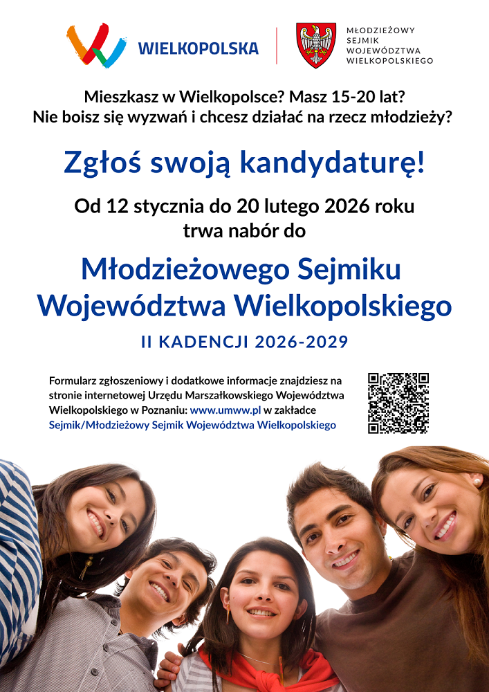 plakat Zostań członkiem Młodzieżowego Sejmiku Województwa Wielkopolskiego